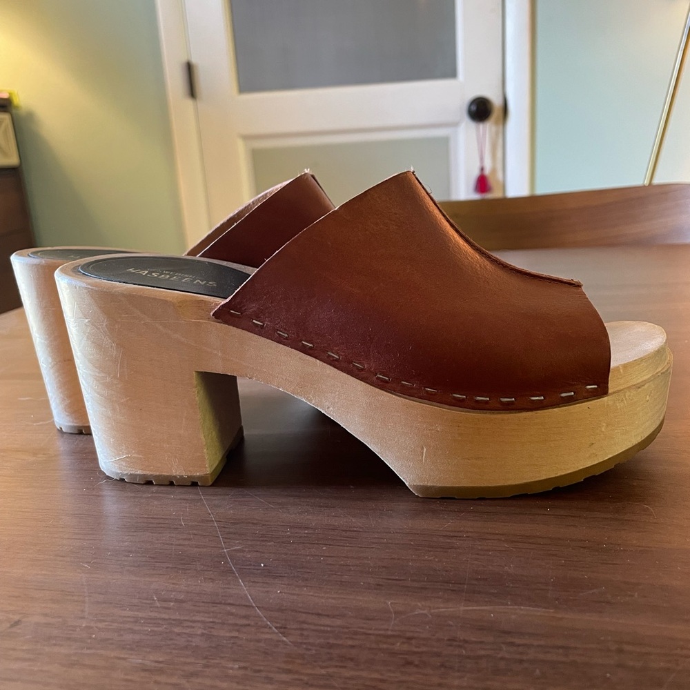 Swedish Hasbeens open toed clogs. Size 38 - typically good for a size 7.5